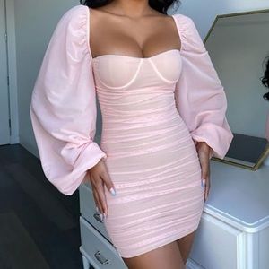 NWT Oh Polly flirty whimsical flirty blush mini dress